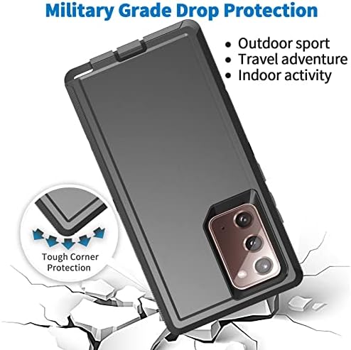 Védő tok Samsung Galaxy Note 20 5G,Bisbkrar Telefon Esetében [Katonai] 3 az 1-ben Ütésálló Masszív Védő, nagy teherbírású