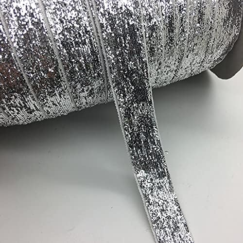 MXVAN 3 Méter/sok 3/4(20mm) Széles Csillogó Ezüst színű Bársony Szalag Fejpánt Klipek Íj Esküvői Dekoráció