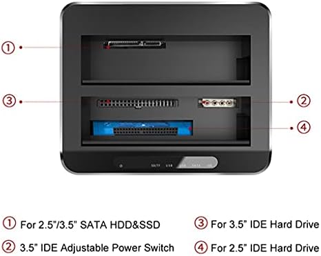 n/a Kettős Bay USB 3.0 SATA IDE Külső Merevlemez Dokkoló Állomás 2-Port Hub kártyaolvasó 2.5/3.5 Hüvelykes SATA/IDE HDD