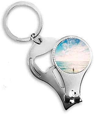 Óceán Homokos Strand, Tenger Kép Köröm Zimankó Gyűrű Kulcstartó Sörnyitó Clipper