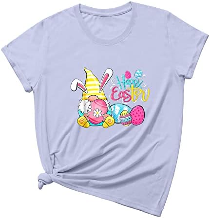 Boldog Húsvéti Ing Nők Húsvéti Nyuszi T-Shirt Aranyos Macska a Nyuszi Fül Grafikus Ünnep Póló, Rövid Ujjú Felsők