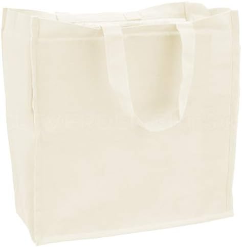 CleverDelights Pamut Vászon Tote Bags - 2 Pack - 14 x 14 x 8