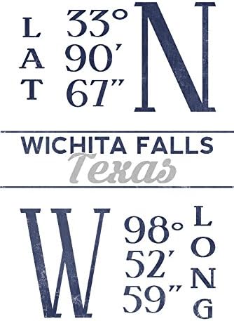 Lámpás Nyomja meg Wichita Falls, Texas, földrajzi Hosszúság (Kék) ( Pamut Vászon Újrafelhasználható Táska)