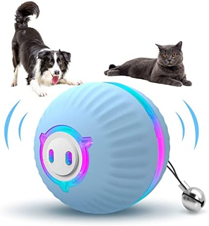 Interaktív Macska Játék Beltéri Macskák, Gonosz Labdát 3 Motion Mód, Villogó LED Bell -, 1/2h USB-Gyors Töltés Életerős Pet