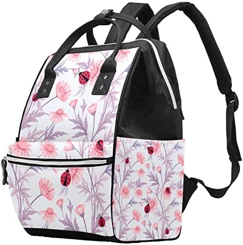 GUEROTKR Utazási Hátizsák, Pelenka táska, Hátizsák Táskában, Tavaszi, Rózsaszín Virágos Virág