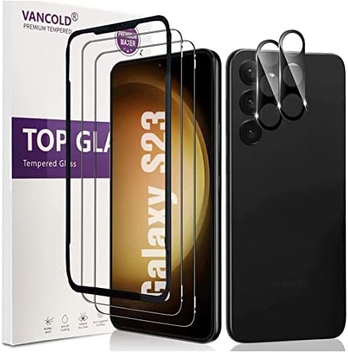 Vancold 2+2 Csomag Edzett Üveg kijelző Védő fólia Samsung Galaxy S23 5G 6.1 colos a Kamera Lencséjét Védő a Igazítás Keret