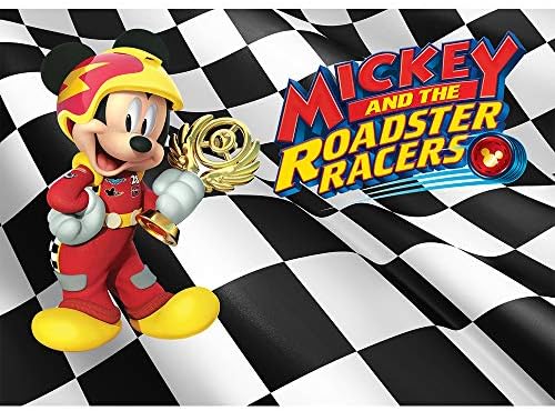 Mickey, a Roadster Versenyzők Hátteret Fotózás 7x5ft Fekete-Fehér Kockás Zászló versenyautó Tematikus Fotózás Háttérben