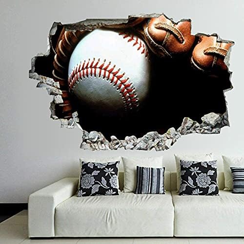 ArogGeld baseball 3D Fali Matricák Freskó Összetört Wall Art Kivehető Poszter Vinyl matricák A Hálószoba, Nappali, Játszószoba