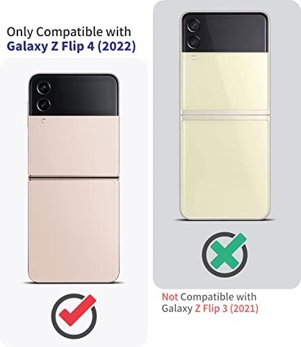 Qoosan Valódi bőrtok Célja a Samsung Galaxy Z Flip 4 5G (2022) Zsanér Védelem Telefon tok Szíj Kártya Tartóját Pénztárca