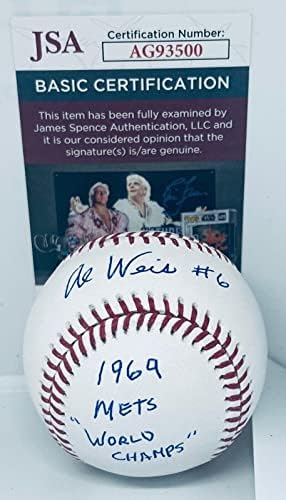 Al Weis New York Mets aláírt Hivatalos MLB Baseball Labda W/Felirat SZÖVETSÉG - Dedikált Baseball