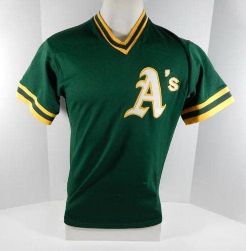 1980-as évek végén Oakland Athletics 28 Játékban Használt Zöld Jersey gyakorlást DP04644 - Játék Használt MLB Mezek