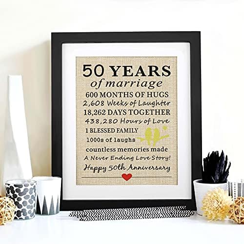 Corfara Keretes 50 Év Házasság Vászon Nyomtatás, Ajándék 50-ik Évfordulóját, a Szülők 50 házassági Évforduló, Arany Évforduló