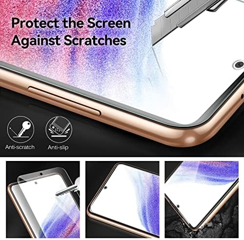 ivoler [4+2 Csomag] képernyővédő fólia Samsung Galaxy A53 5G 6.5 2022 [4 Csomag] a [2 Csomag] Kamera Lencséjét Védő Edzett